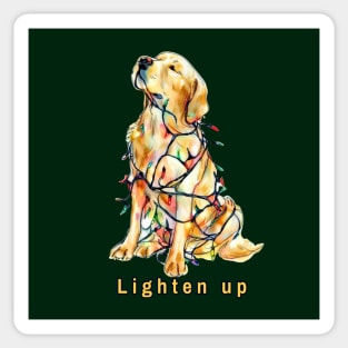 Lighten up Golden Retriever Sticker